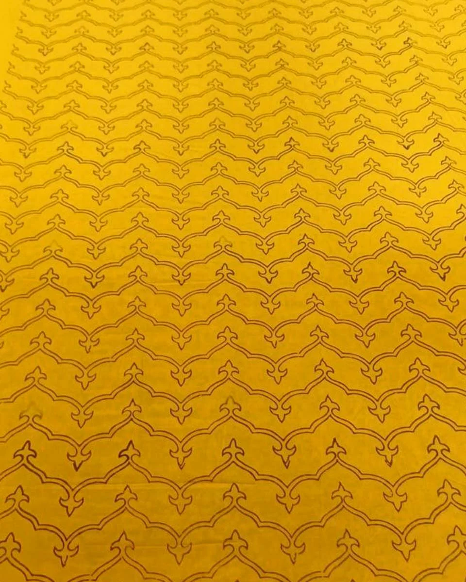 Amaira Yellow Hand Block Printed Cotton Dress-MYA - Image 3