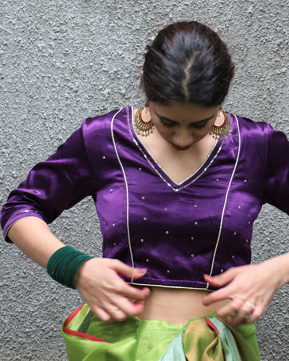 Amala Mashru Silk Blouse - Chandani - Image 2