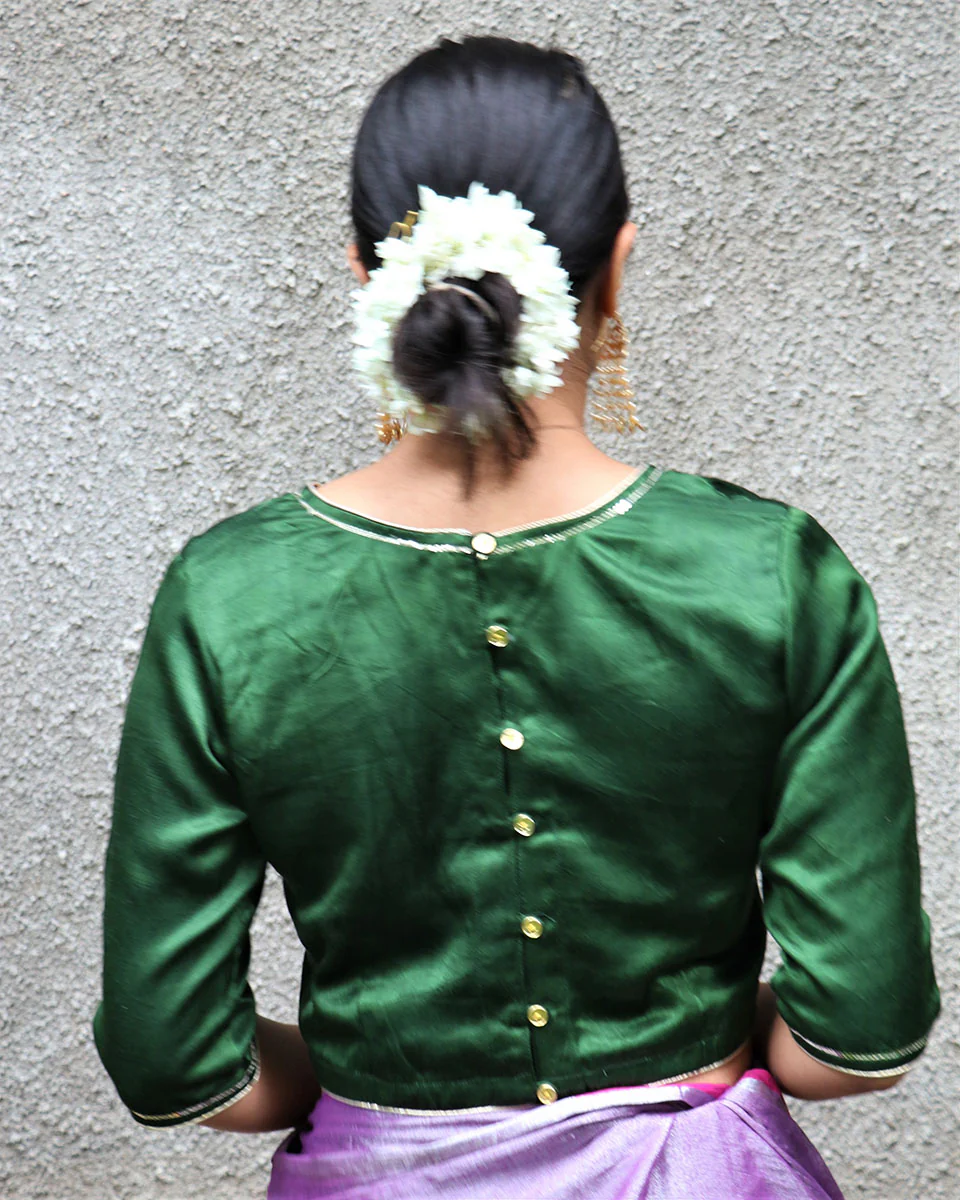 Anika Mashru Silk Blouse - Chandani - Image 3