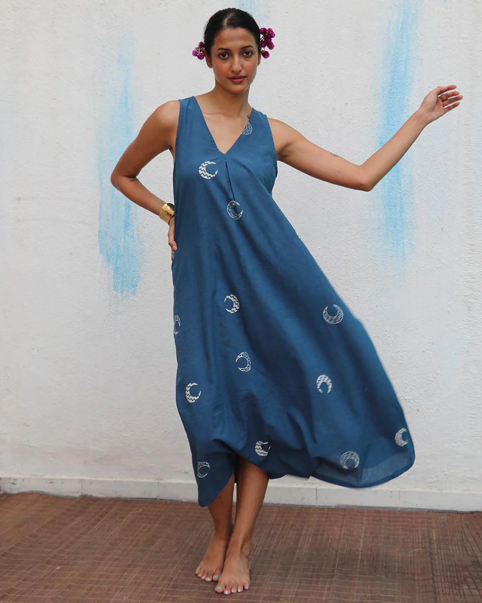 Aparajita Blockprinted Cotton Dress - Flower Girl - Image 2
