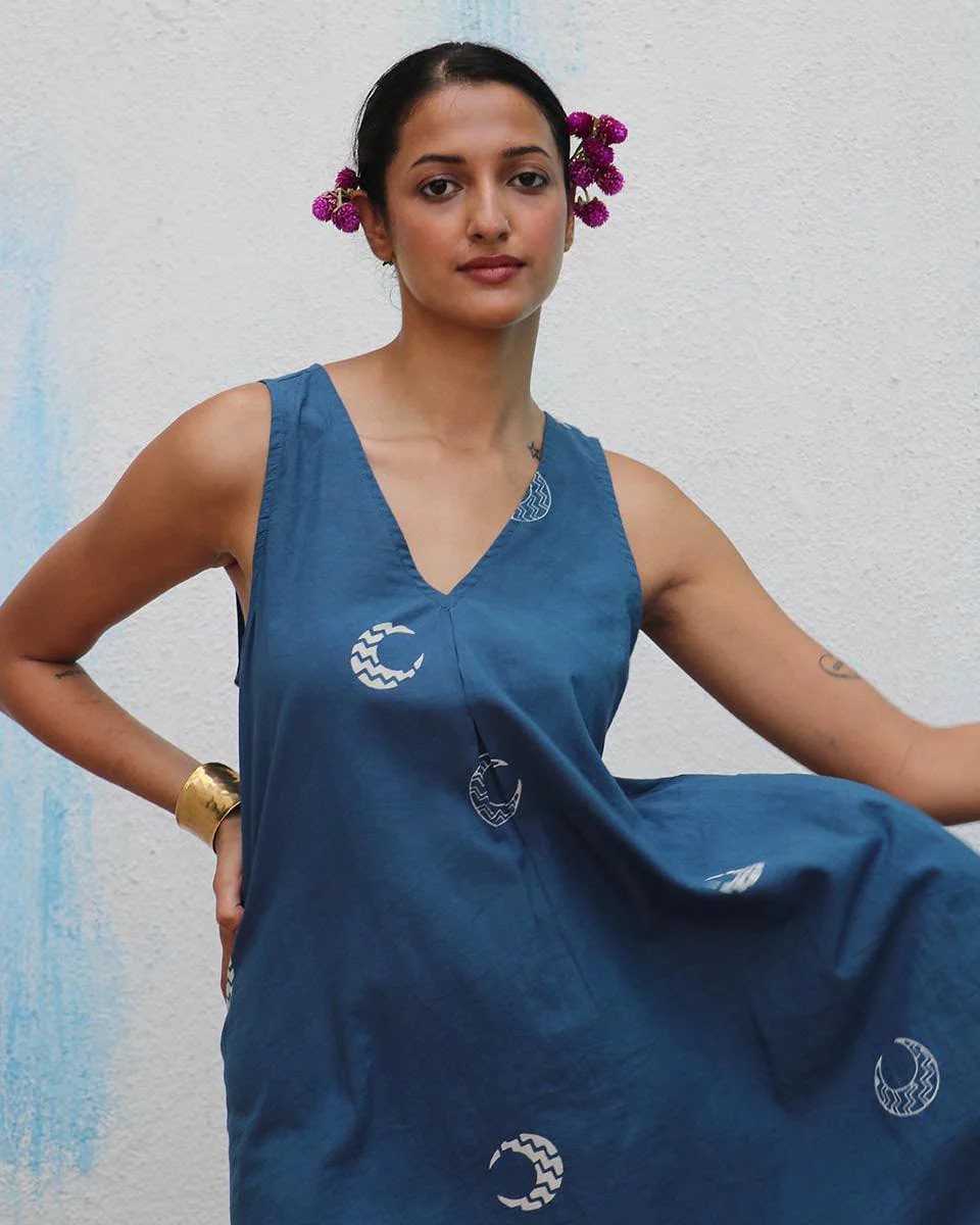 Aparajita Blockprinted Cotton Dress - Flower Girl - Image 7