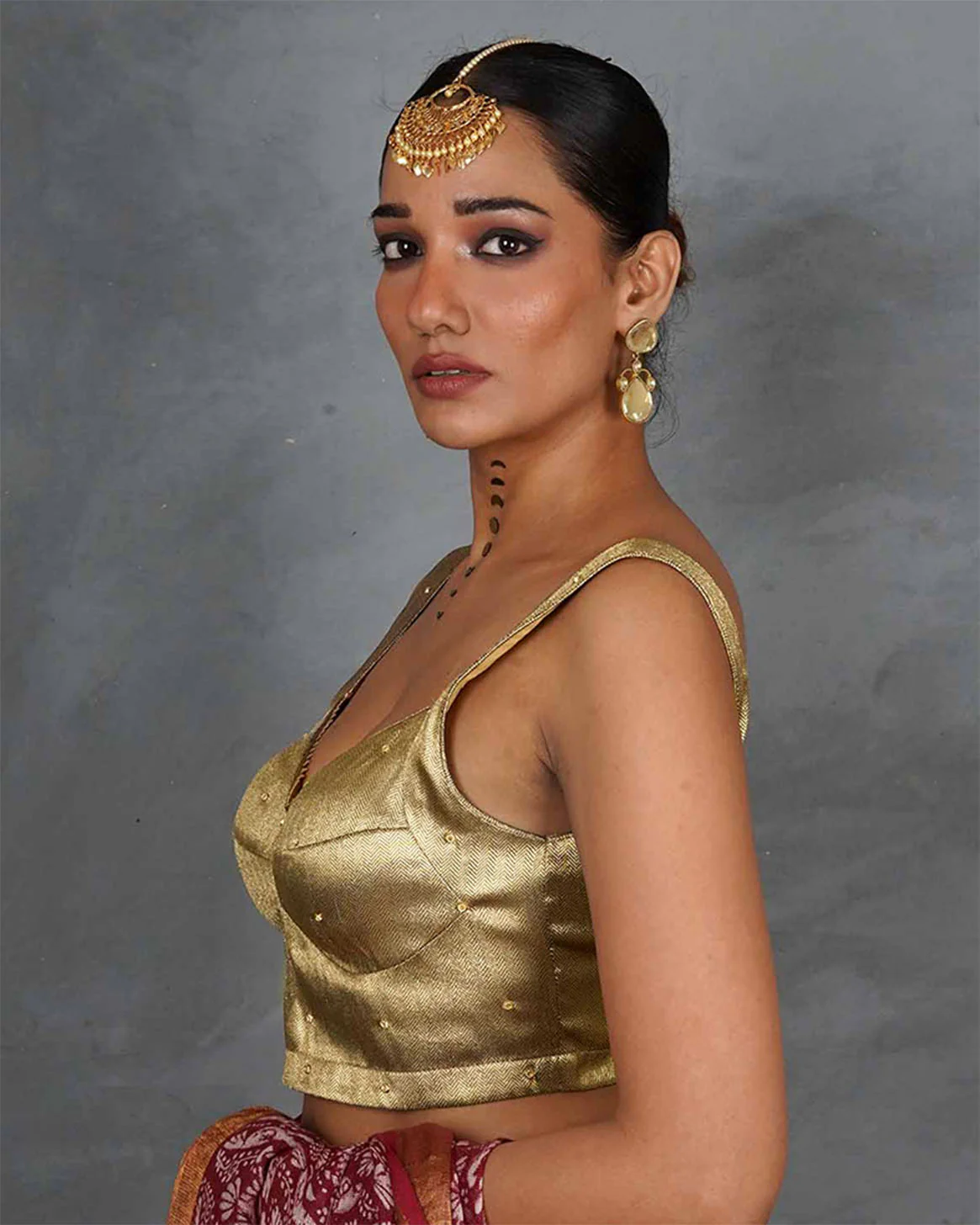 Aureya Gold Tissue Silk Blouse - TARA - Image 3