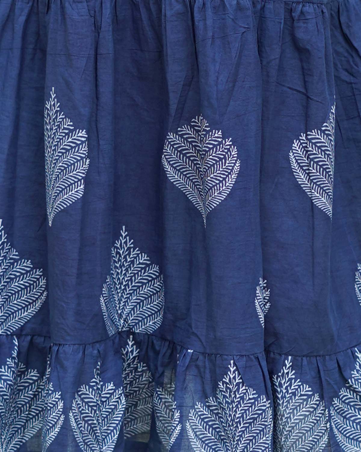Bahar Blue Handblock Print Cotton Dress - INDI - Image 4