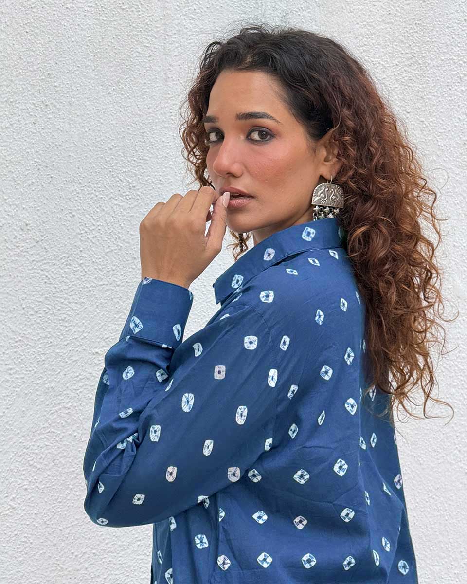 Bard of Blue Bandhej Cotton Shirt - Image 3