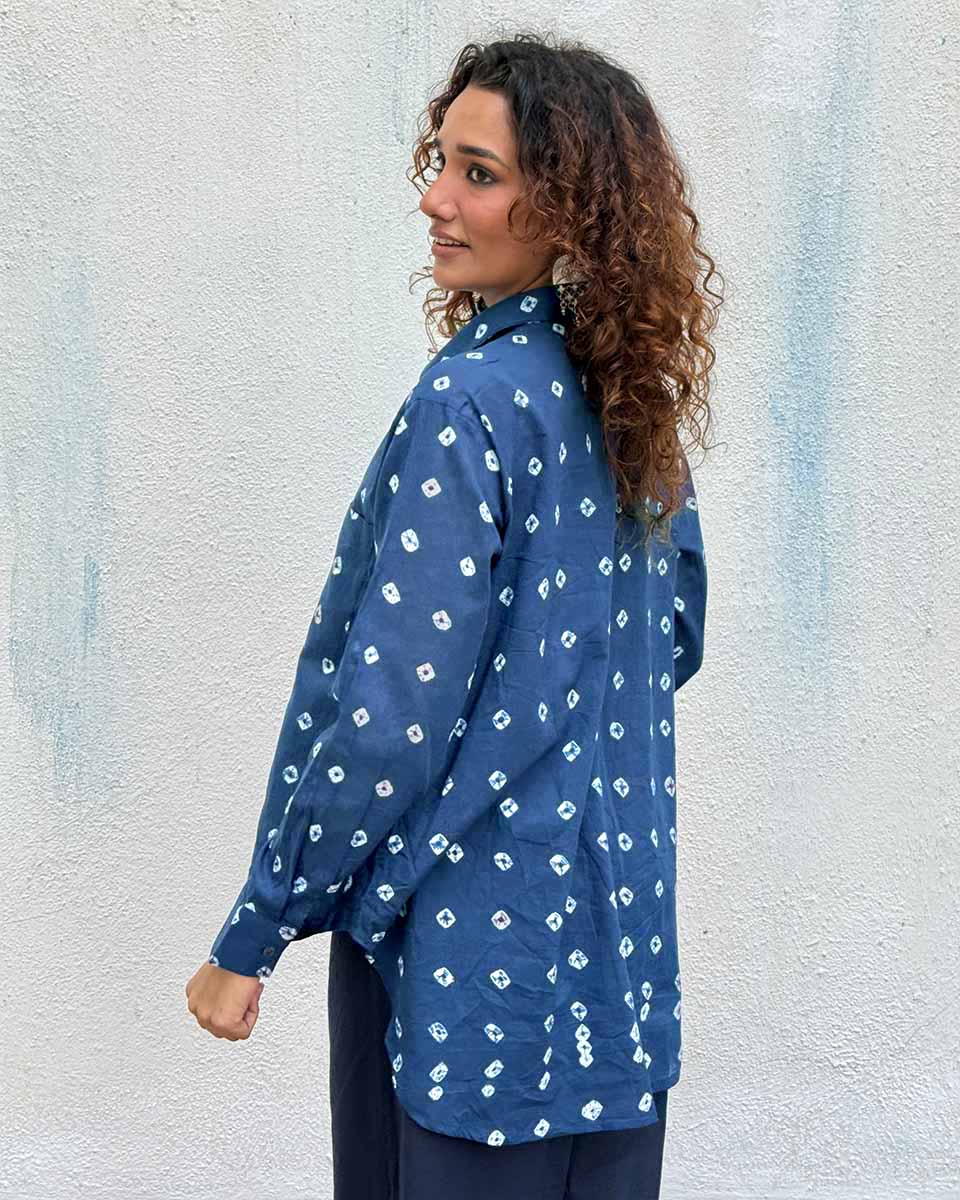 Bard of Blue Bandhej Cotton Shirt - Image 6