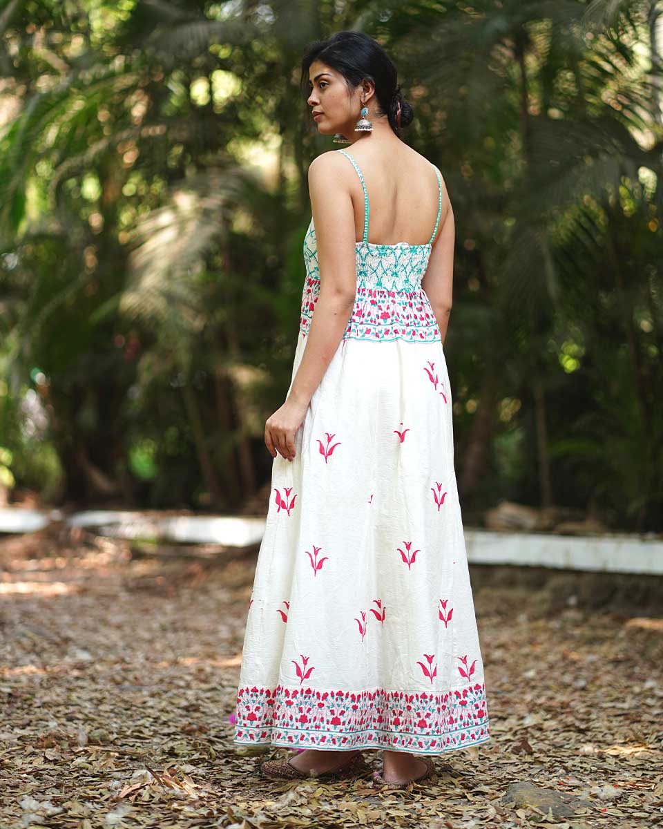 Begoniaas Blush Ivory Block Printed Dress - MMG - Image 8