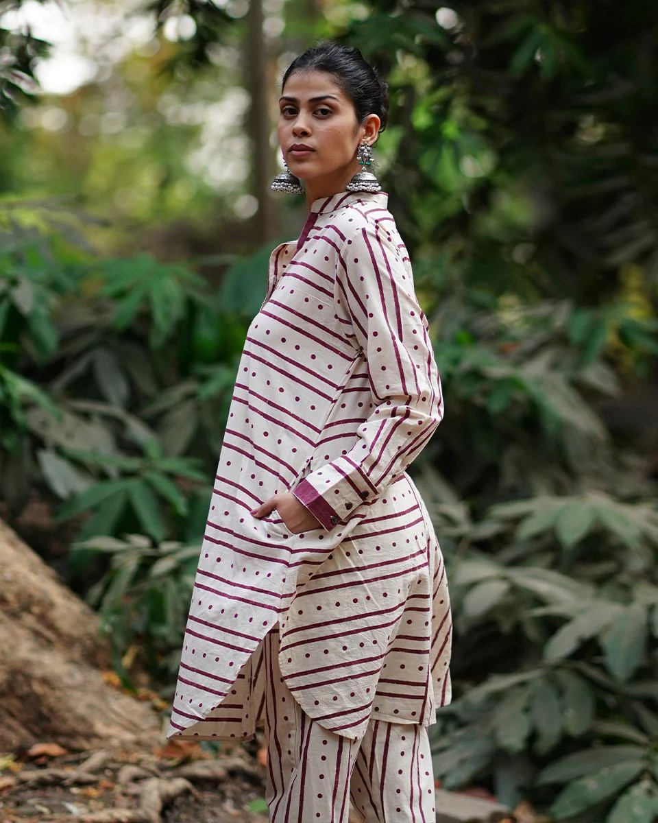 Bhanwar Si Tu Ivory Block Printed Cotton Kurta Set - WW - Image 5