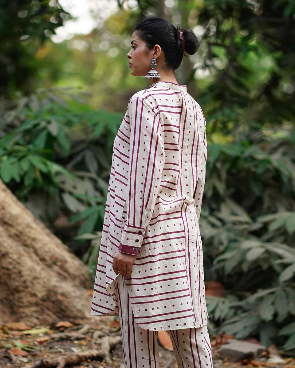 Bhanwar Si Tu Ivory Block Printed Cotton Kurta Set - WW - Image 6