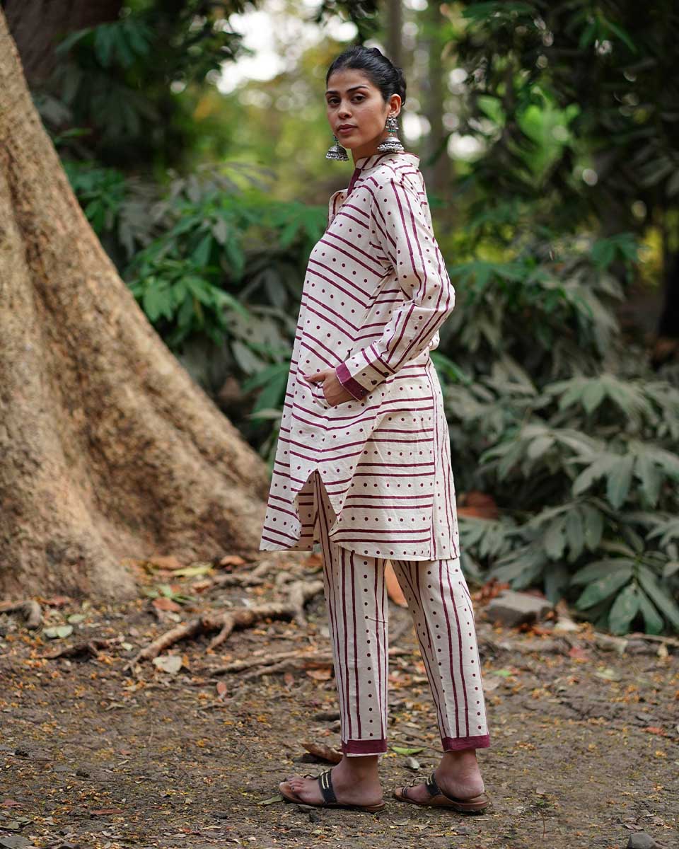 Bhanwar Si Tu Ivory Block Printed Cotton Kurta Set - WW - Image 7