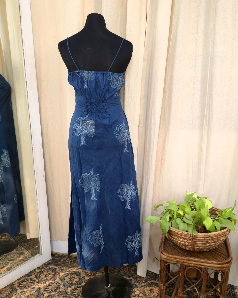 Vanya Blue handblock printed cotton dress - Love Despite - Image 2