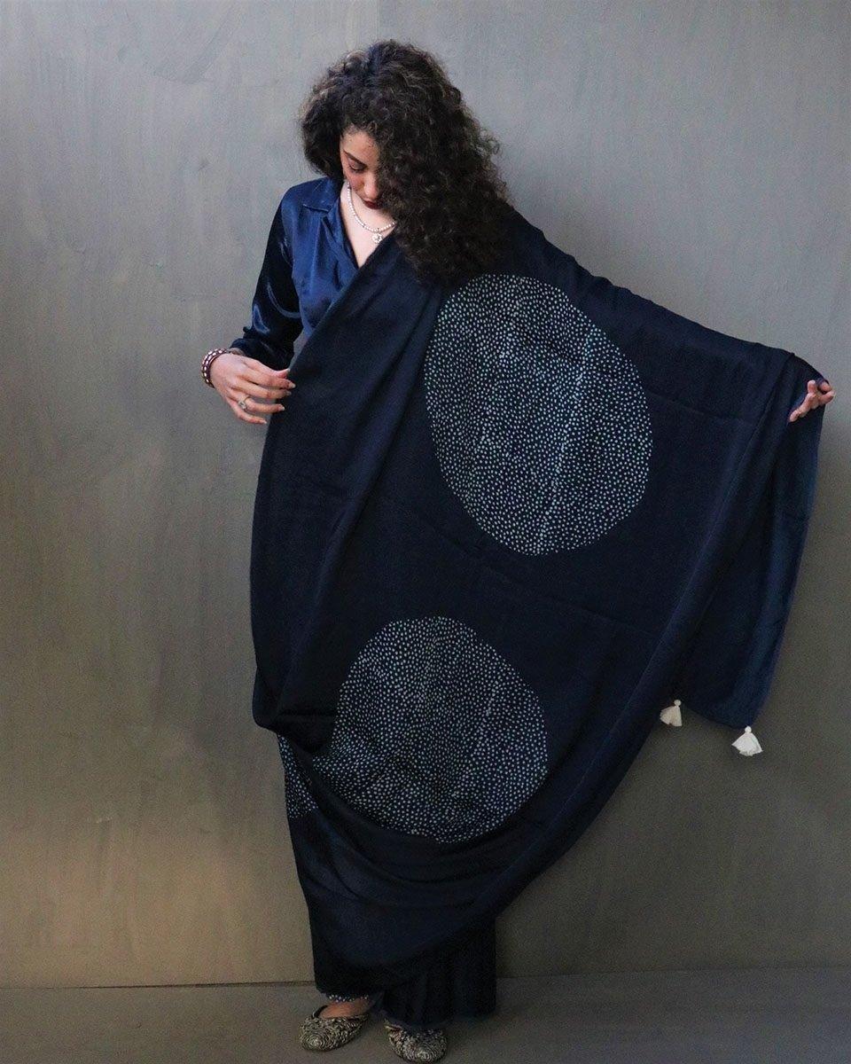Saba Handblockprinted Modal Silk Saree - Image 6