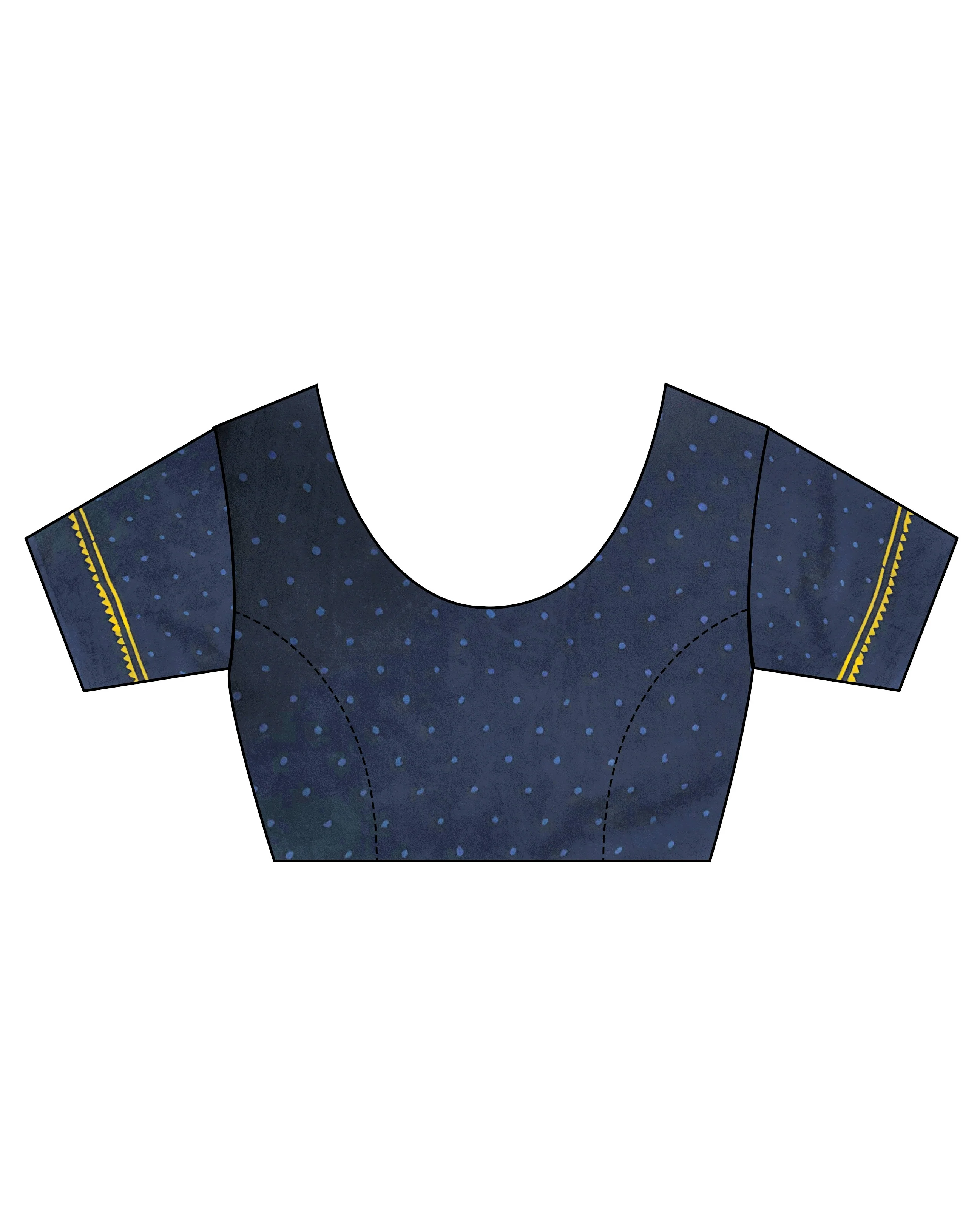 Blue Bird Hand Blockprinted Cotton Saree - Image 8