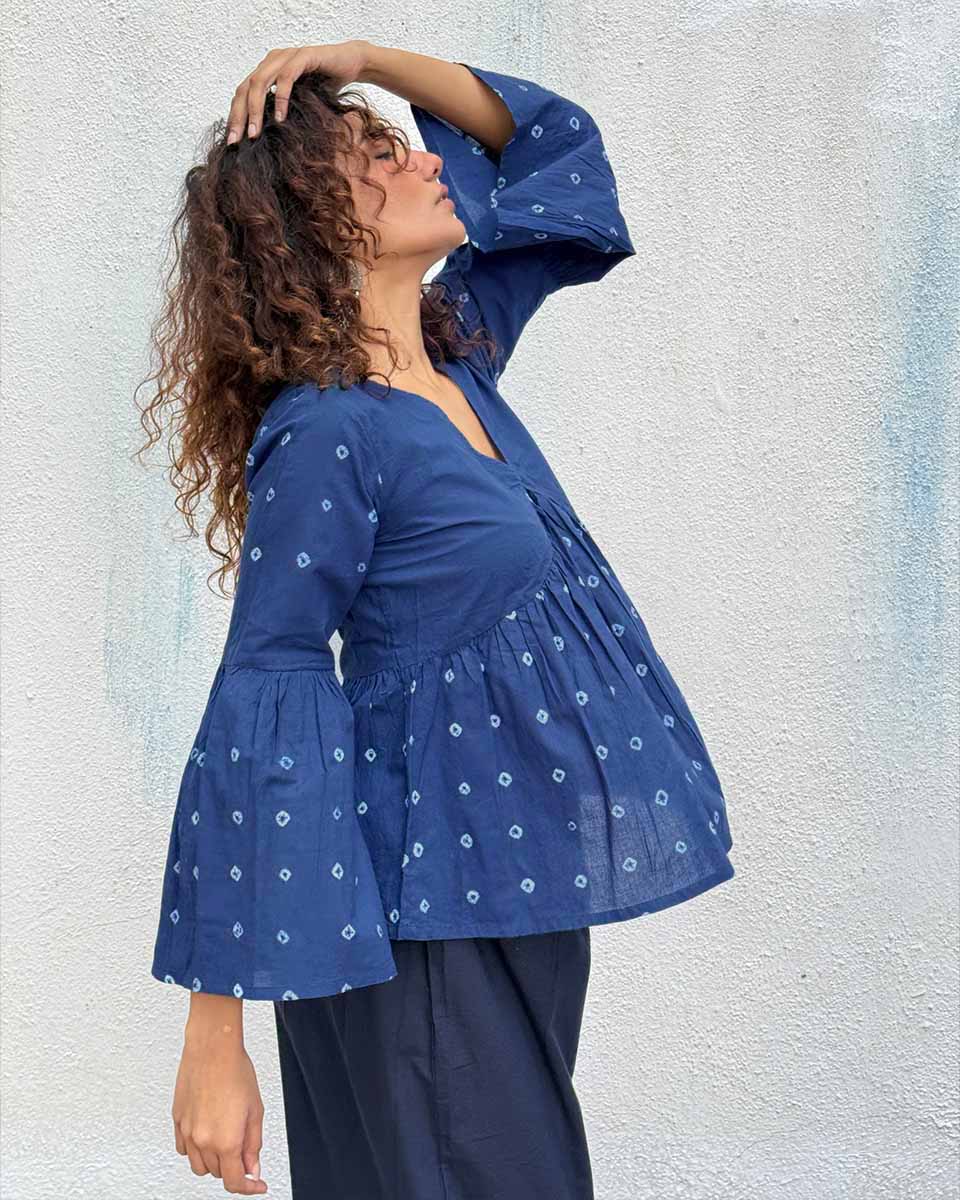 Bluebird Bandhej Cotton Top - Image 5