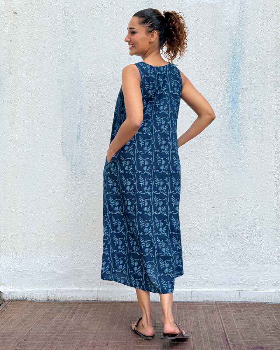 Bluets Blockprinted Cotton Dress - Image 8