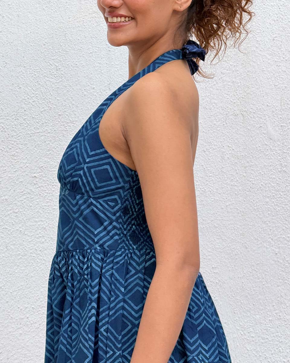 BohÃ¨me Blockprinted Cotton Dress - Image 3