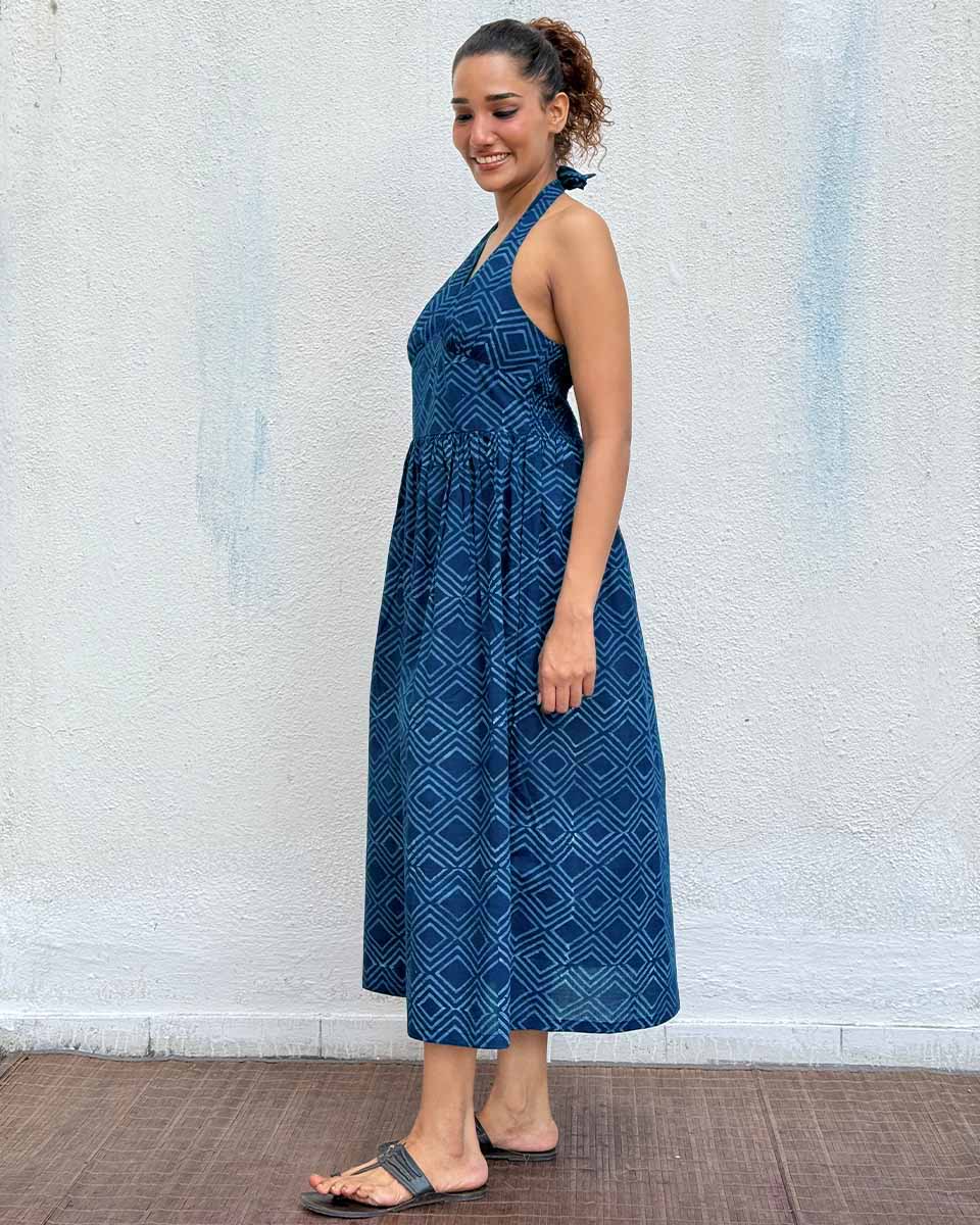 BohÃ¨me Blockprinted Cotton Dress - Image 7