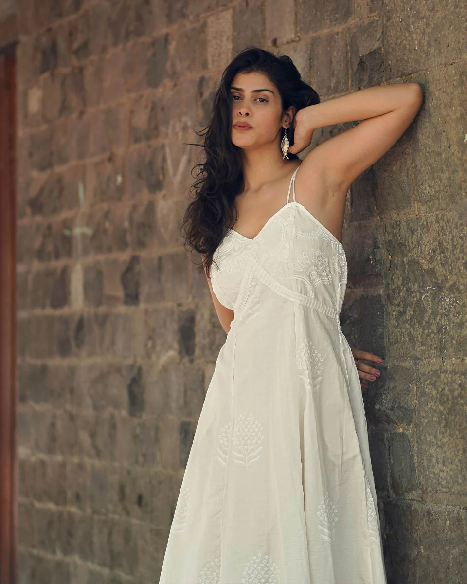 Buttercup Fade Ivory Block Printed Dress - SFD - Image 5