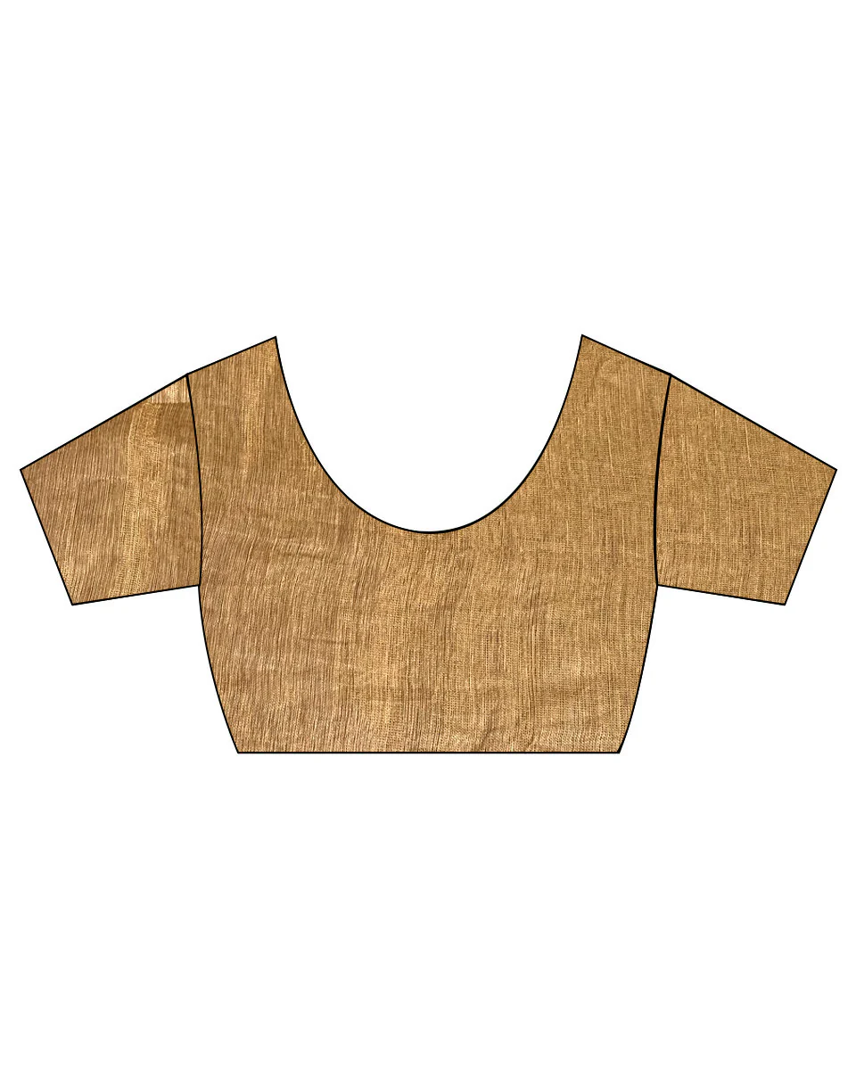 Catch Stars Mustard Gold Handwoven Linen Saree - TARA - Image 12