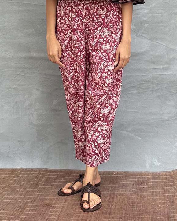 Cedar Skies Blockprinted Cotton Pant - Image 5