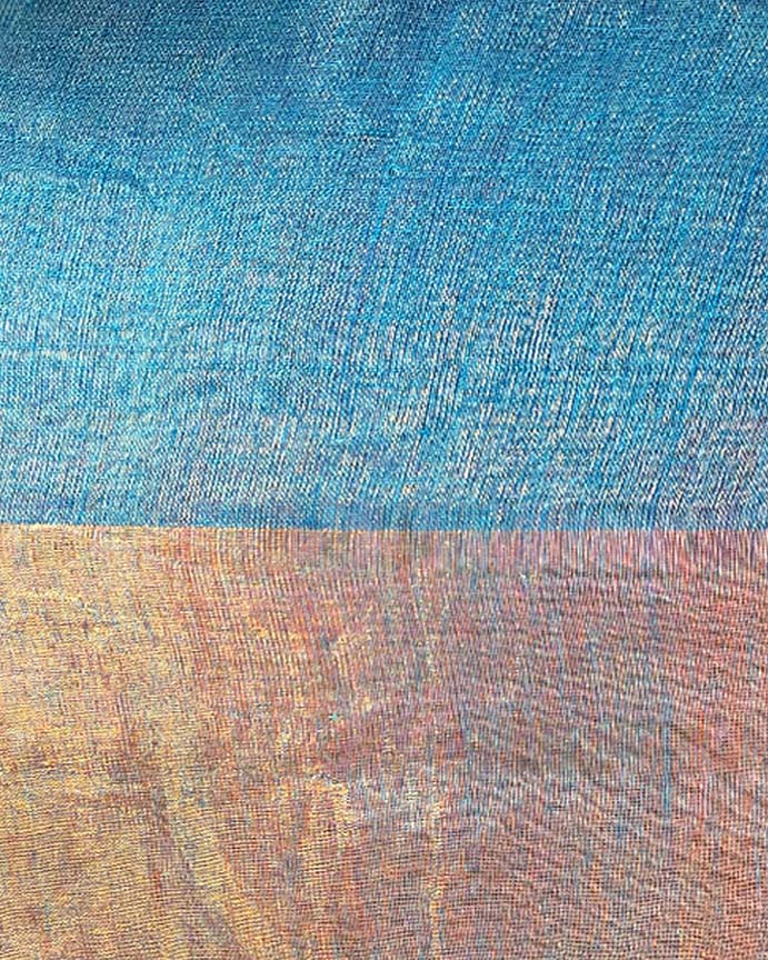 Chase Light Violet Handwoven Linen Saree - TARA - Image 11
