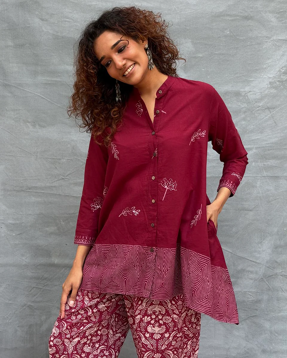 Chirp of Dawn Blockprinted Cotton Top - Image 7