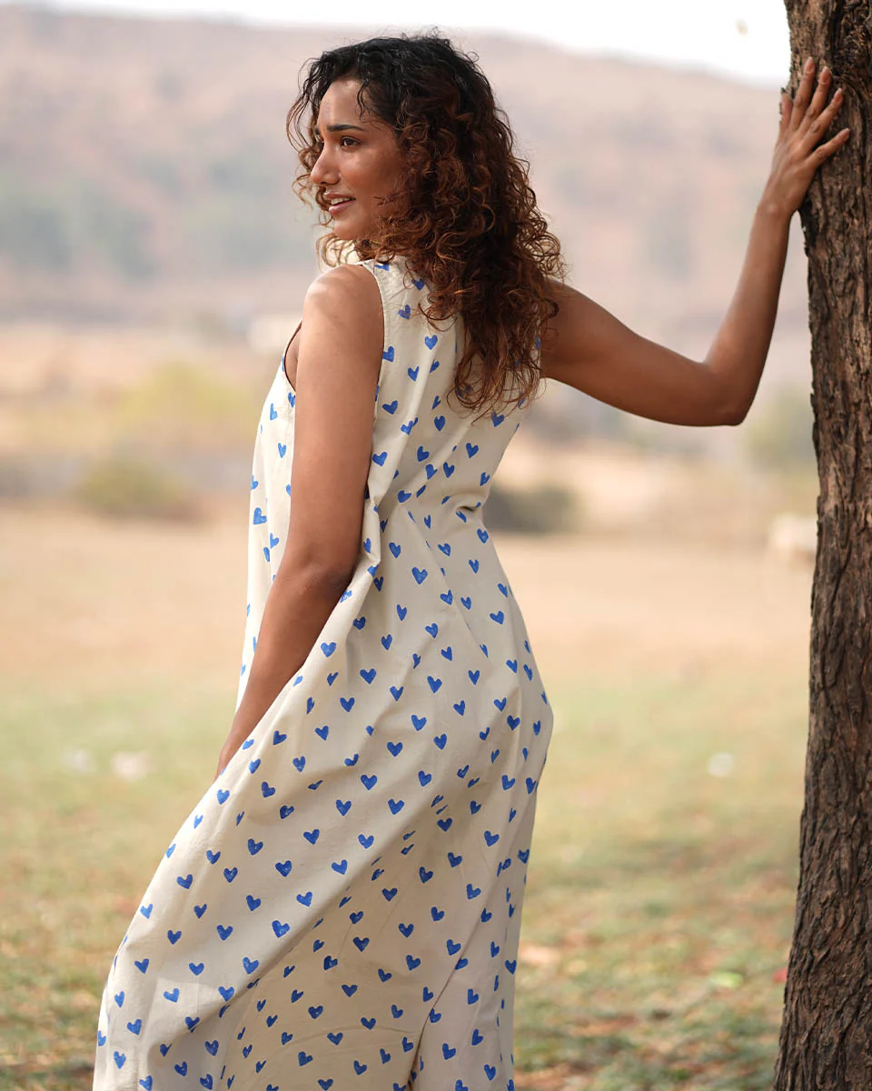 Dil Chahta Hai Handblock Printed Cotton Dress - Image 8