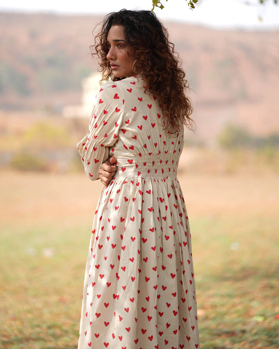 Dil Dariya Handblock Printed Cotton Dress - Image 7