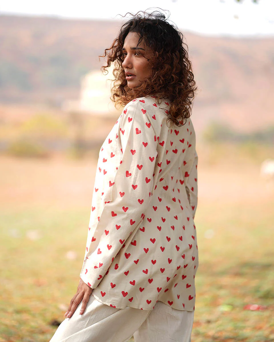 Dil Ibadat Handblock Printed Cotton Top - Image 5