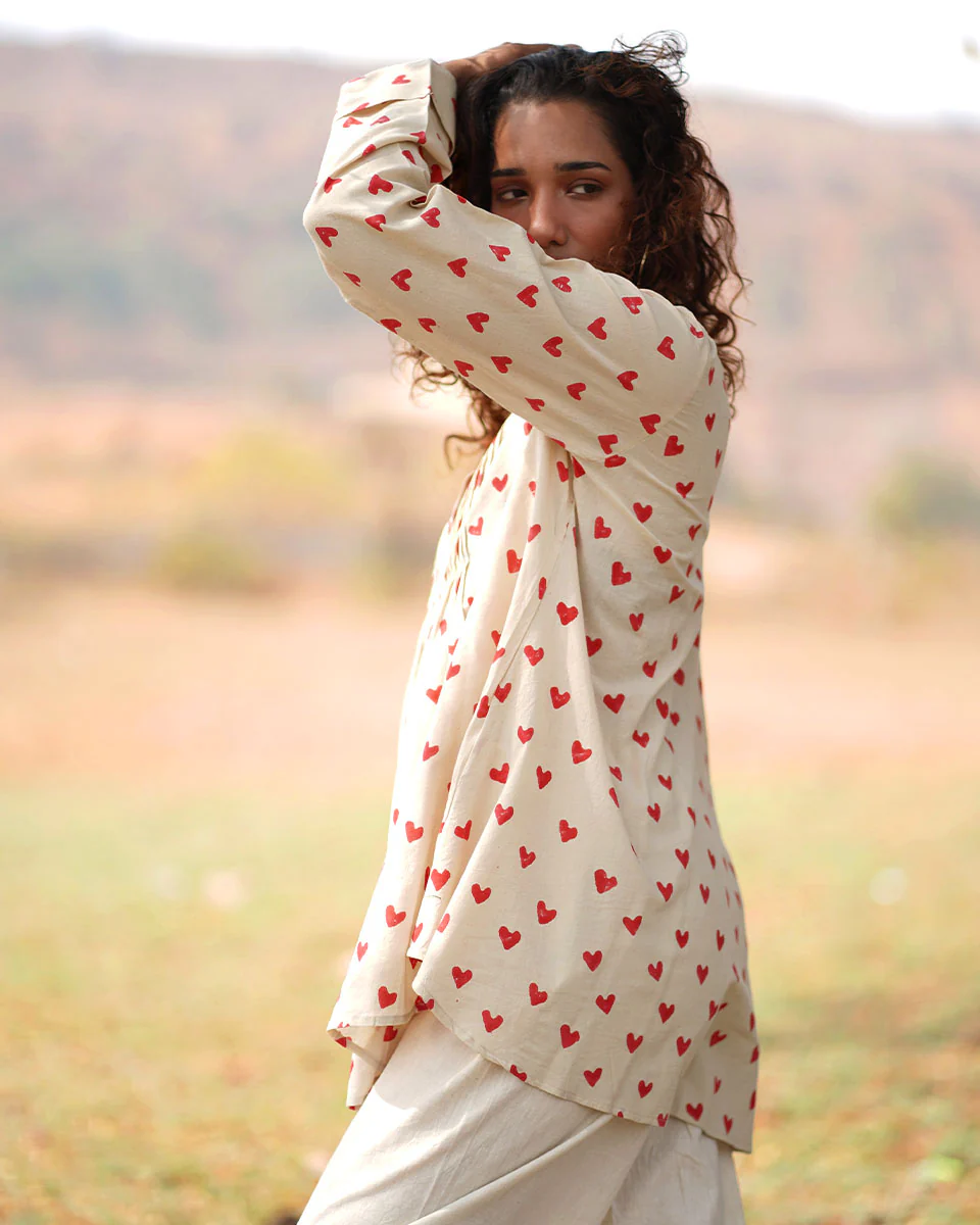 Dil Ibadat Handblock Printed Cotton Top - Image 6