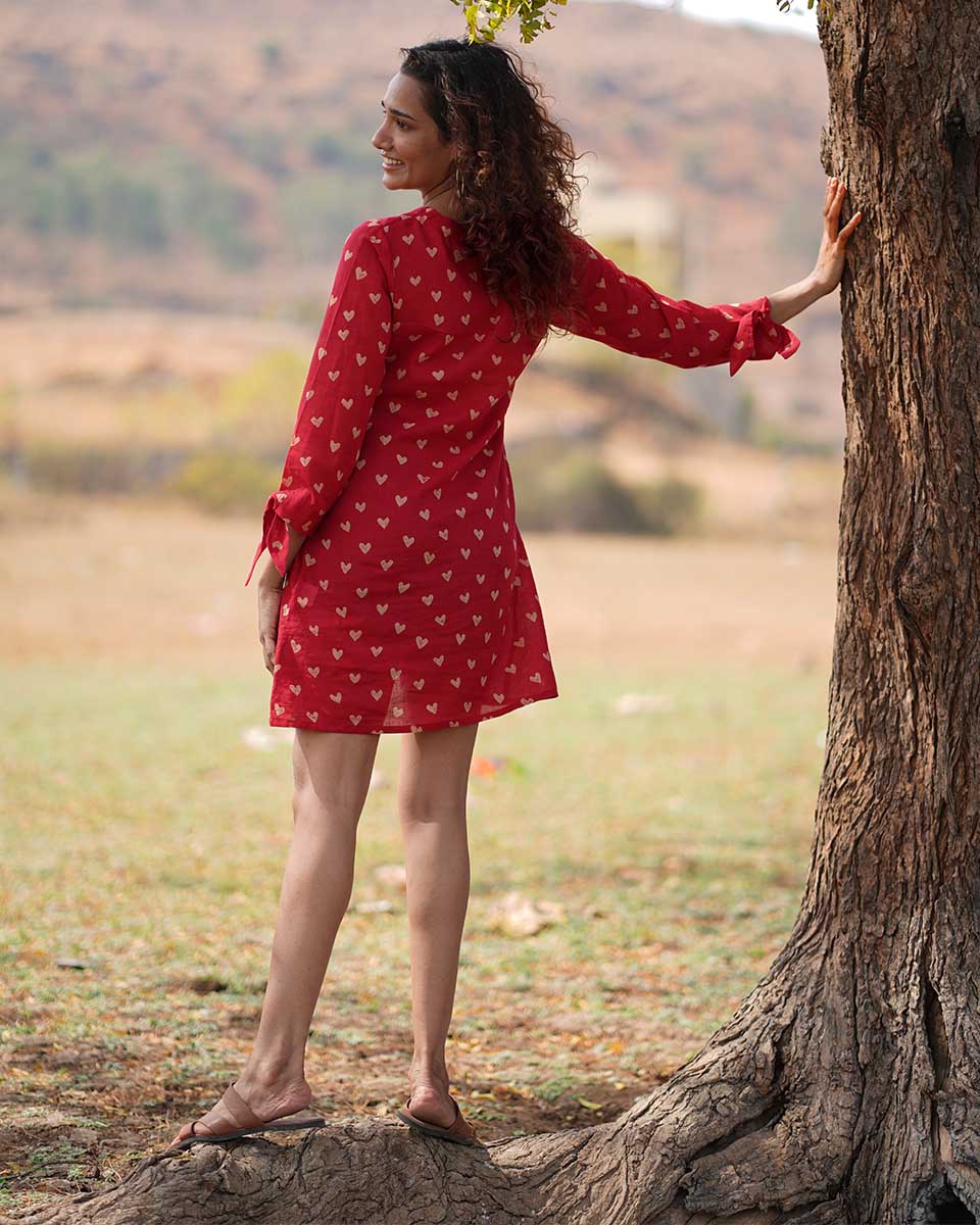 Dil Maange More Handblock Printed Cotton Dress - Image 6