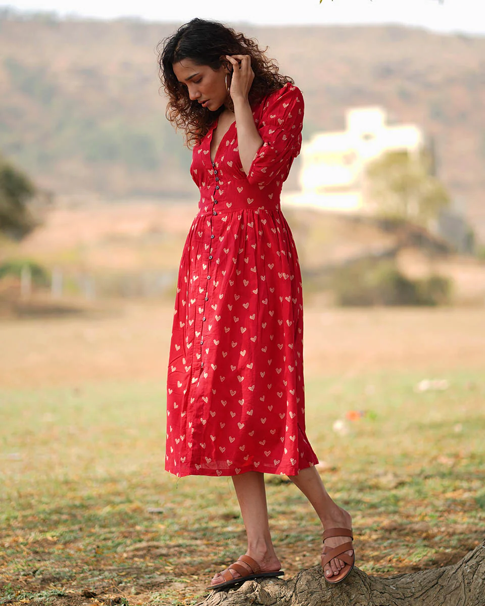 Dil Se Re Handblock Printed Cotton Dress - Image 9