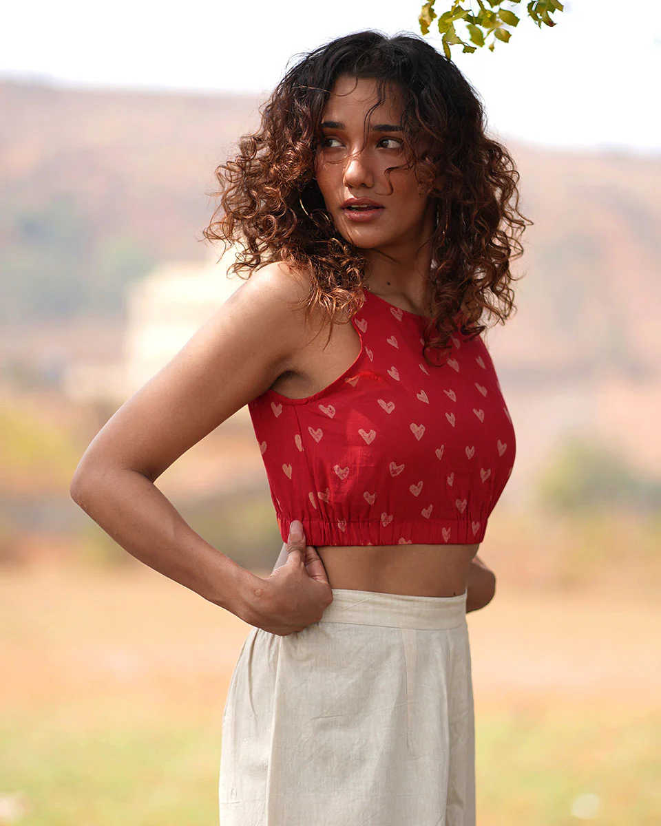 Dil Toh Baccha Handblock Printed Cotton Blouse - Image 2