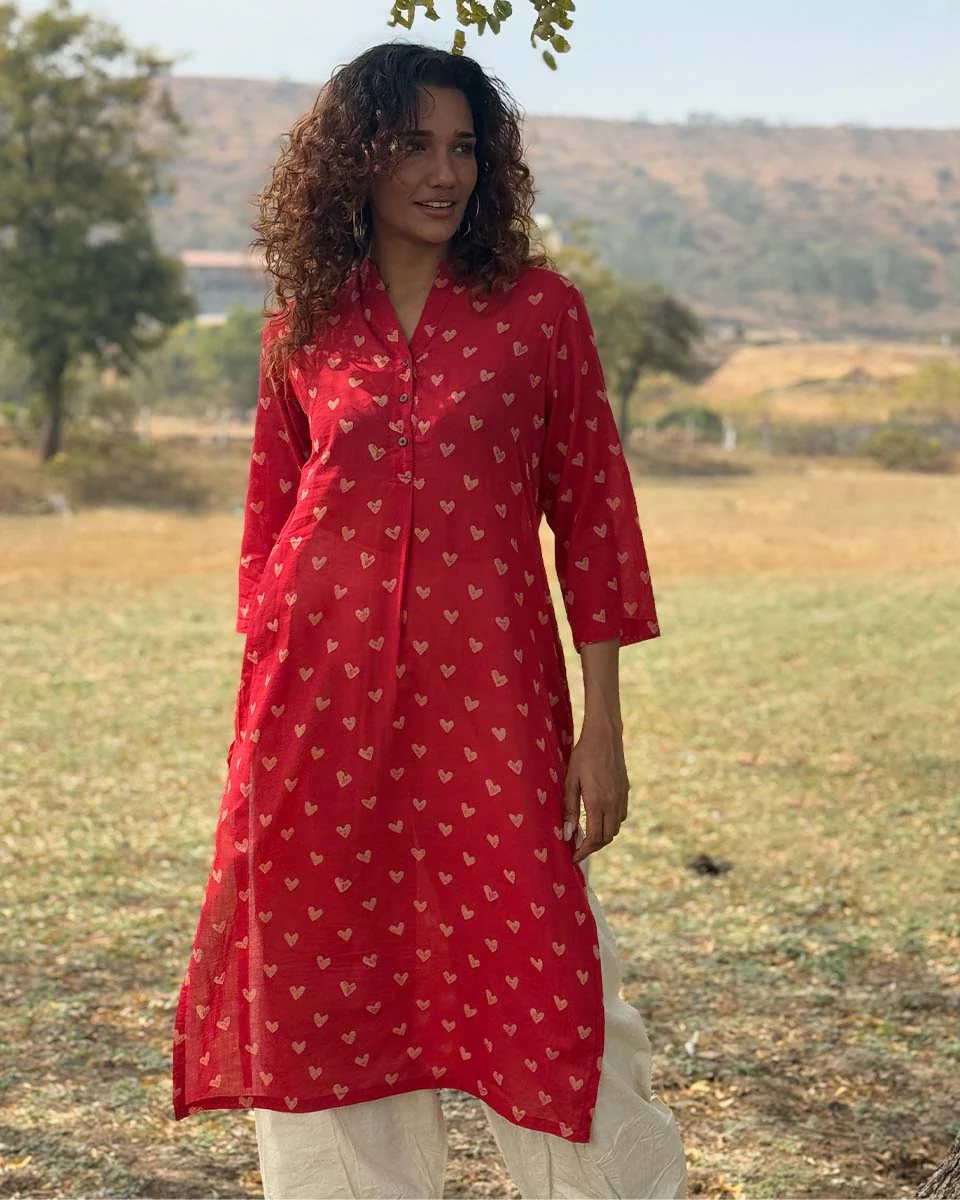 Dil Yeh Ziddi Hai Handblock Printed Cotton Kurti - Image 6