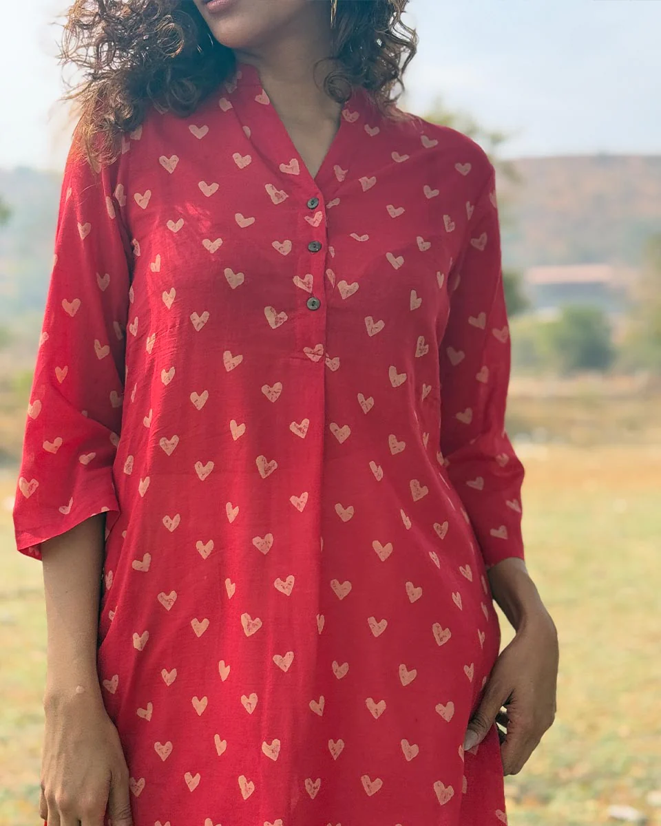 Dil Yeh Ziddi Hai Handblock Printed Cotton Kurti - Image 9