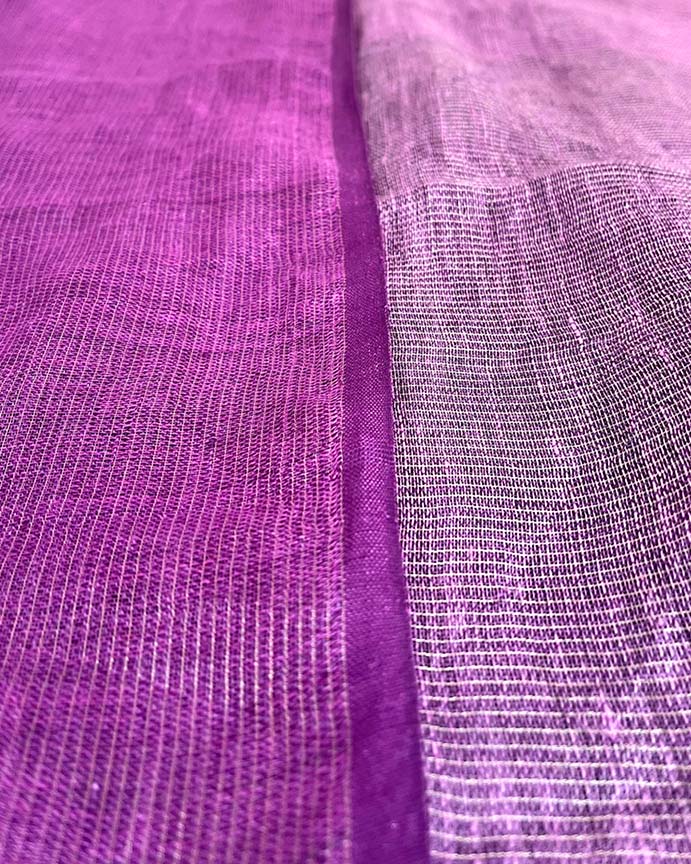 Embrace Glow Purple Handwoven Linen Saree - TARA - Image 12
