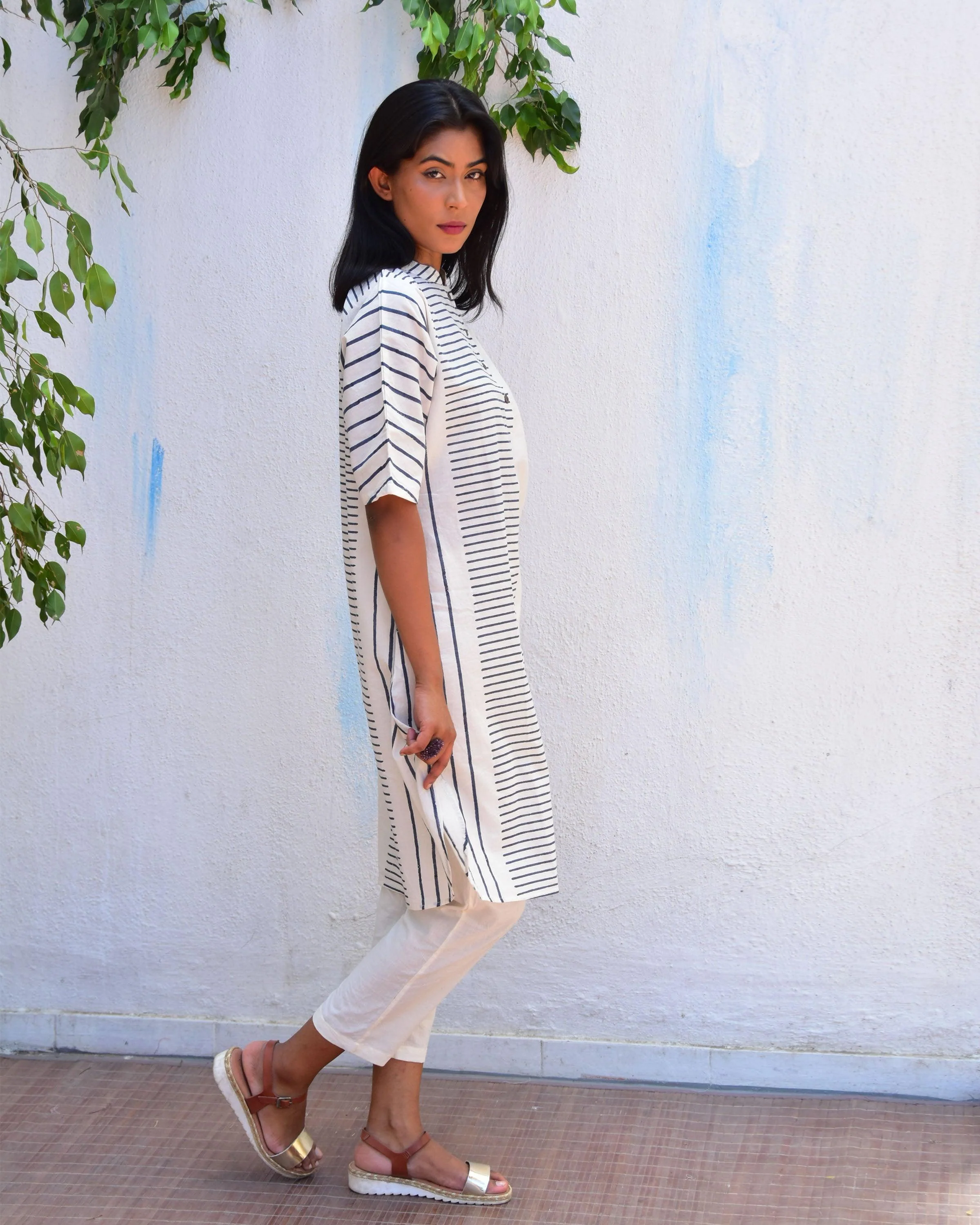 Enchanted Handblockprinted Cotton Kurta Set - Vnmn - Image 5