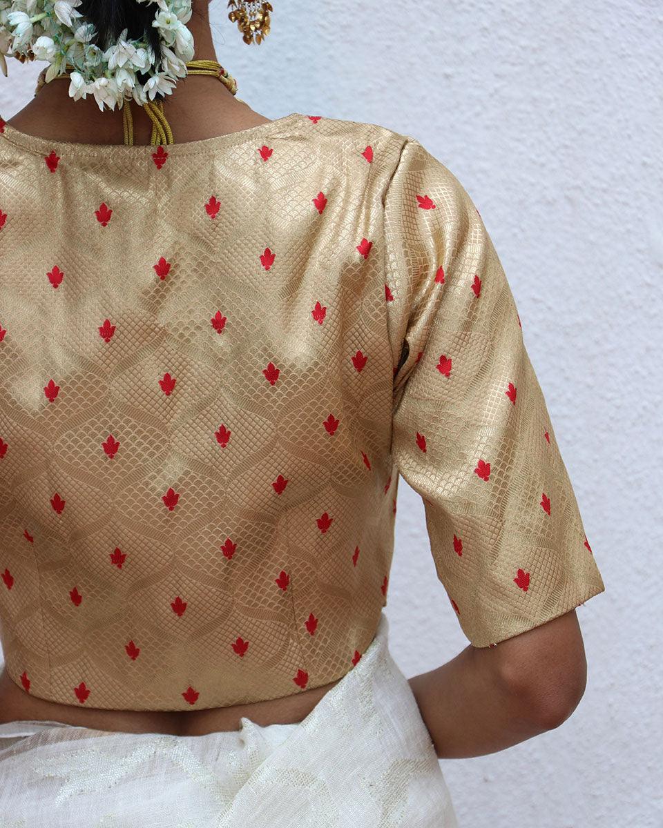 Eudora Gold Brocade Blouse - Image 8