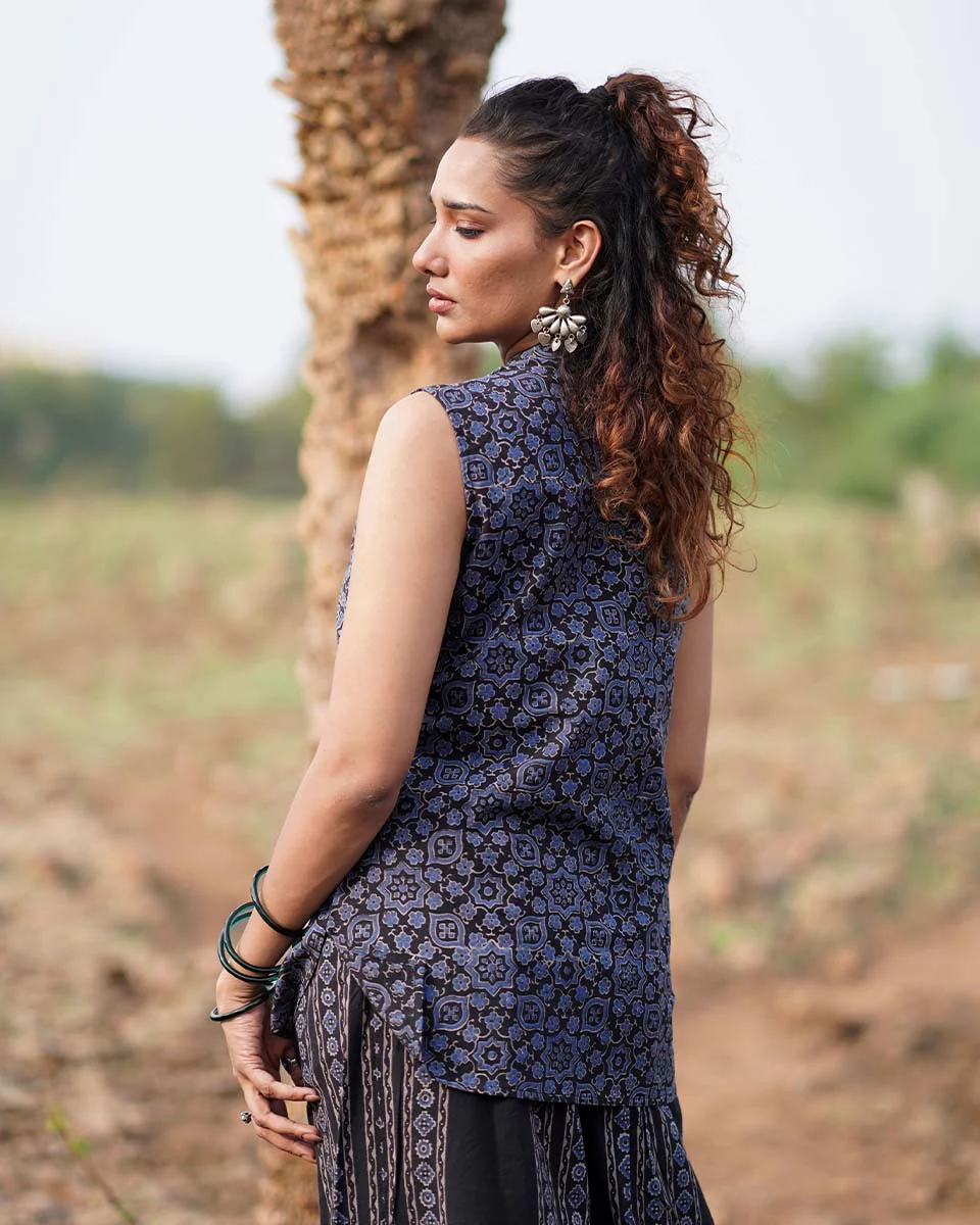 Evening Primrose Blockprinted Cotton Top-WWB - Image 6