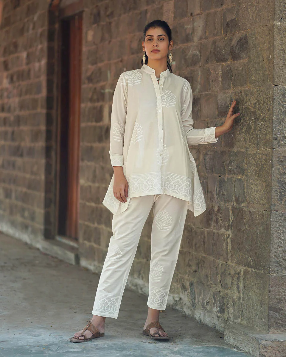 Fable of Frost Ivory Block Printed Pants - SFD - Image 6