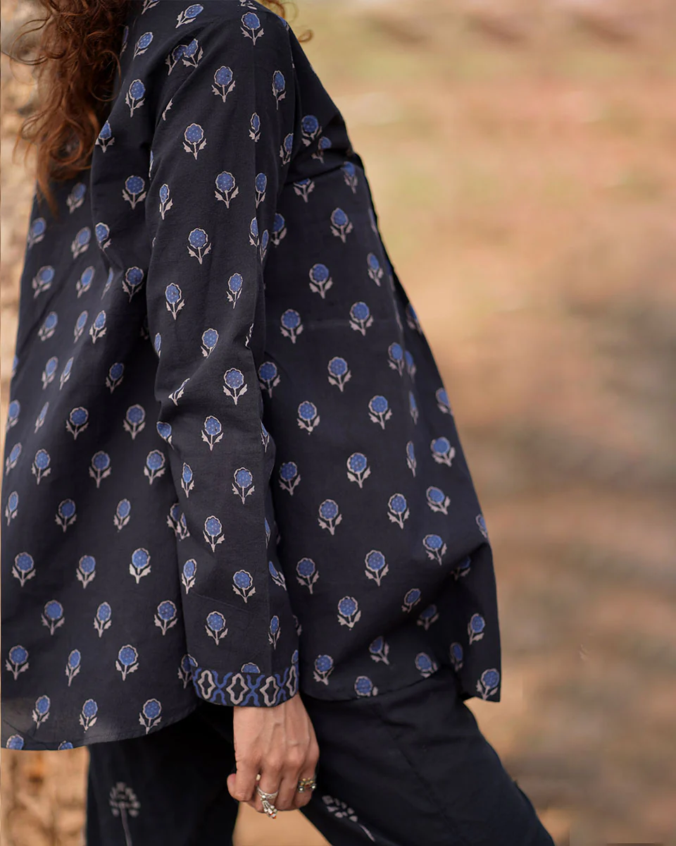 Falling Starlight Blockprinted Cotton Top-WWB - Image 7