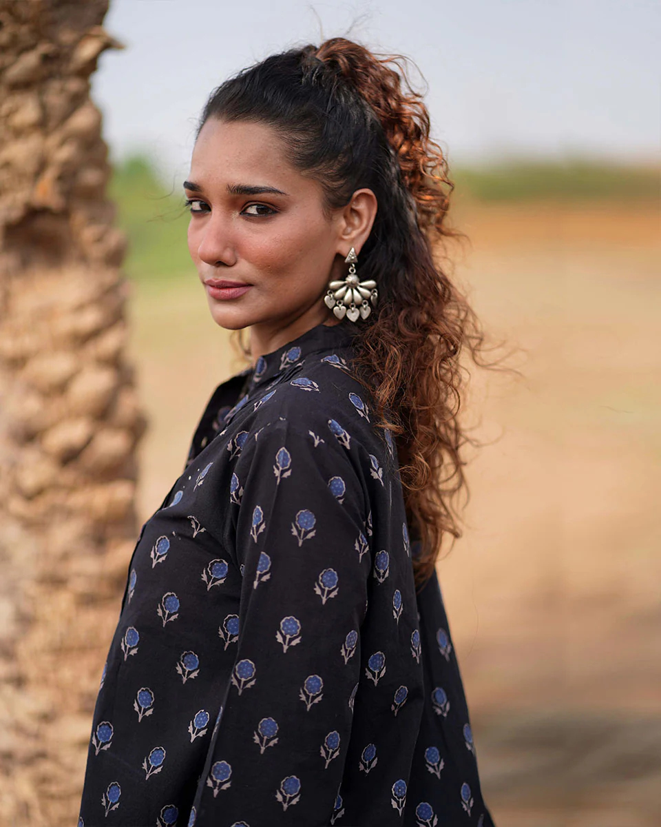 Falling Starlight Blockprinted Cotton Top-WWB - Image 9