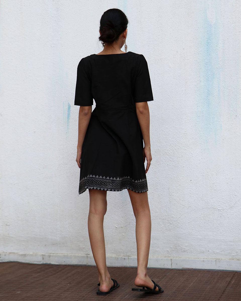 Farrah Blockprinted Cotton Dress - NOMAD - Image 5