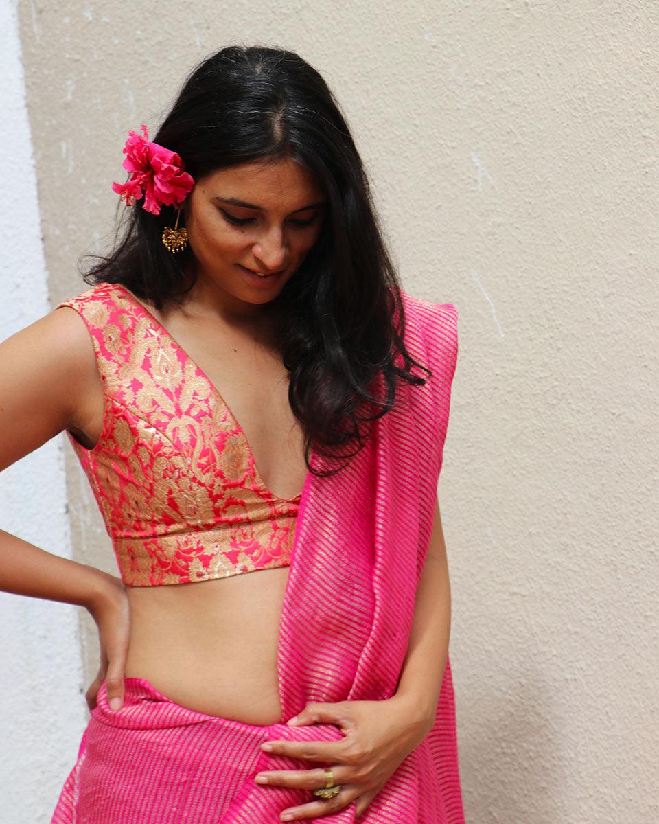 Fuchsia Pink Brocade Blouse - TOG - Image 5