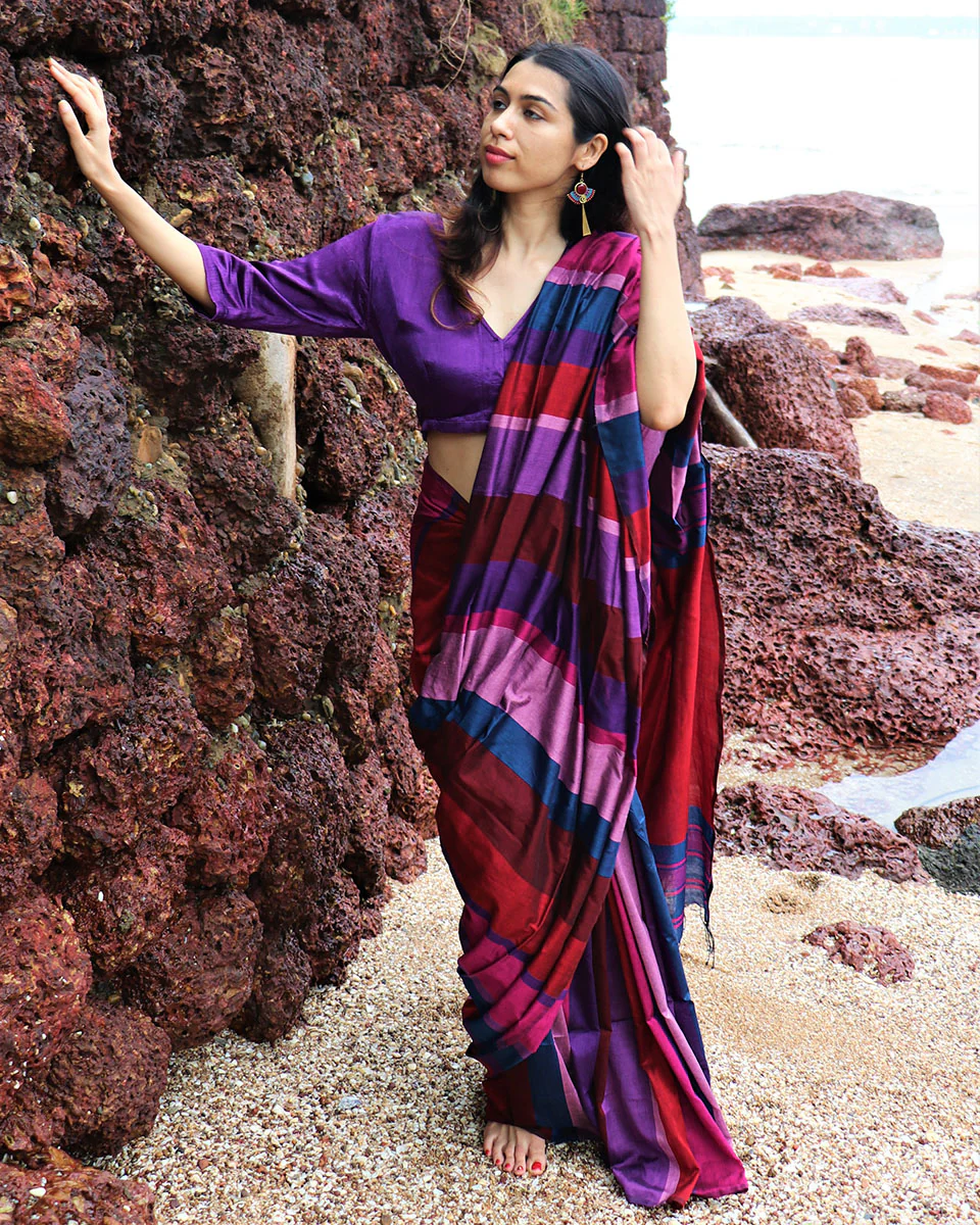 Kashish Handwoven Cotton Saree - Holi - Image 2