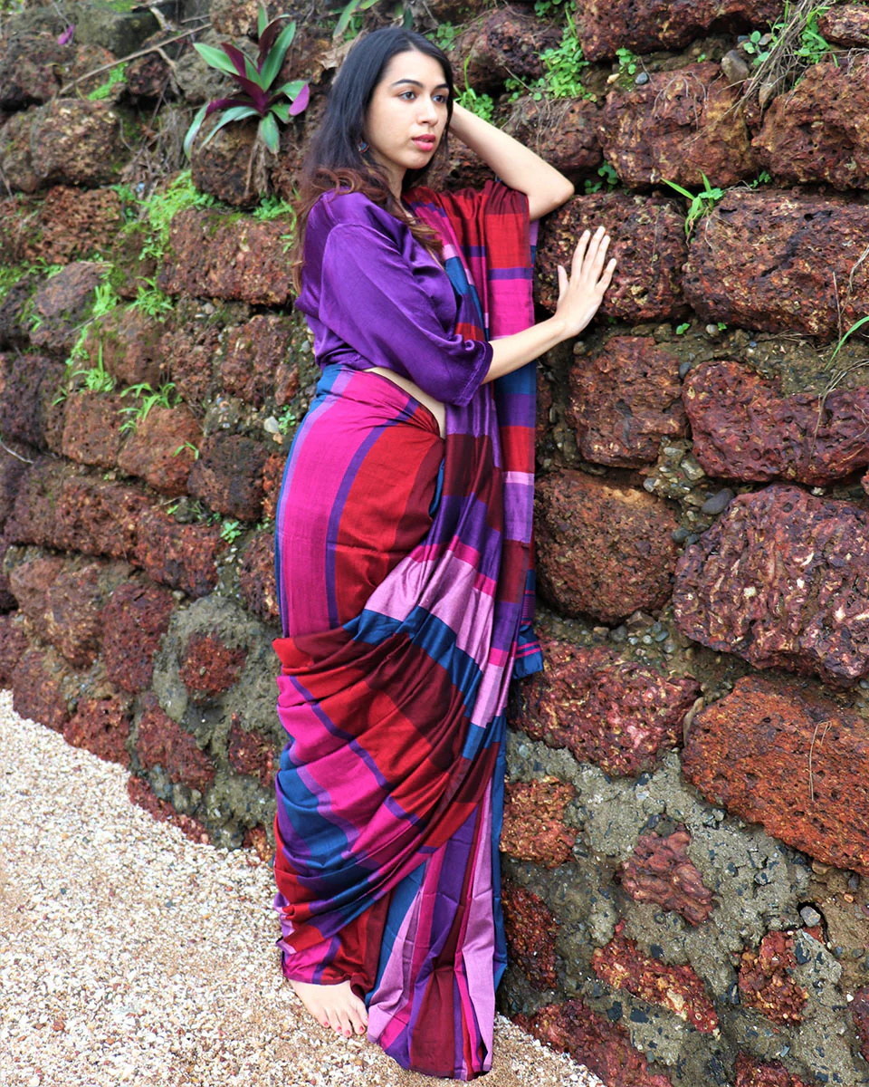 Kashish Handwoven Cotton Saree - Holi - Image 8