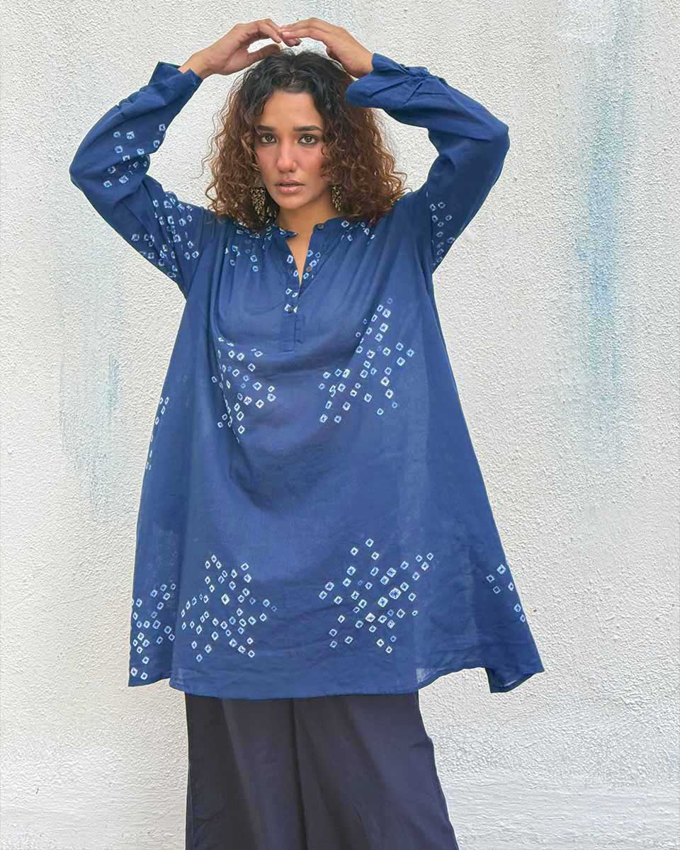 Indi-Glow Bandhej Cotton Kurti - Image 8