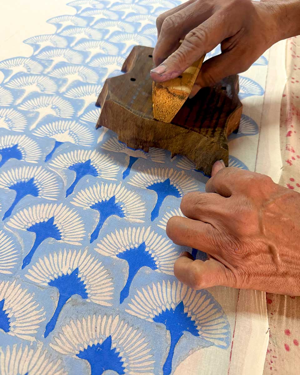 Pakhi Blue Hand Block Printed Kurti-BAD - Image 4