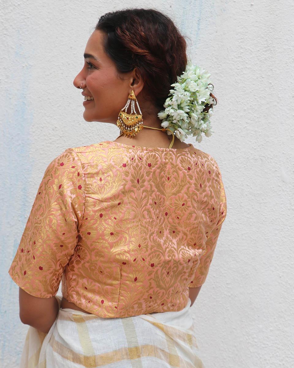 Ishani Brocade Blouse - Onam - Image 4