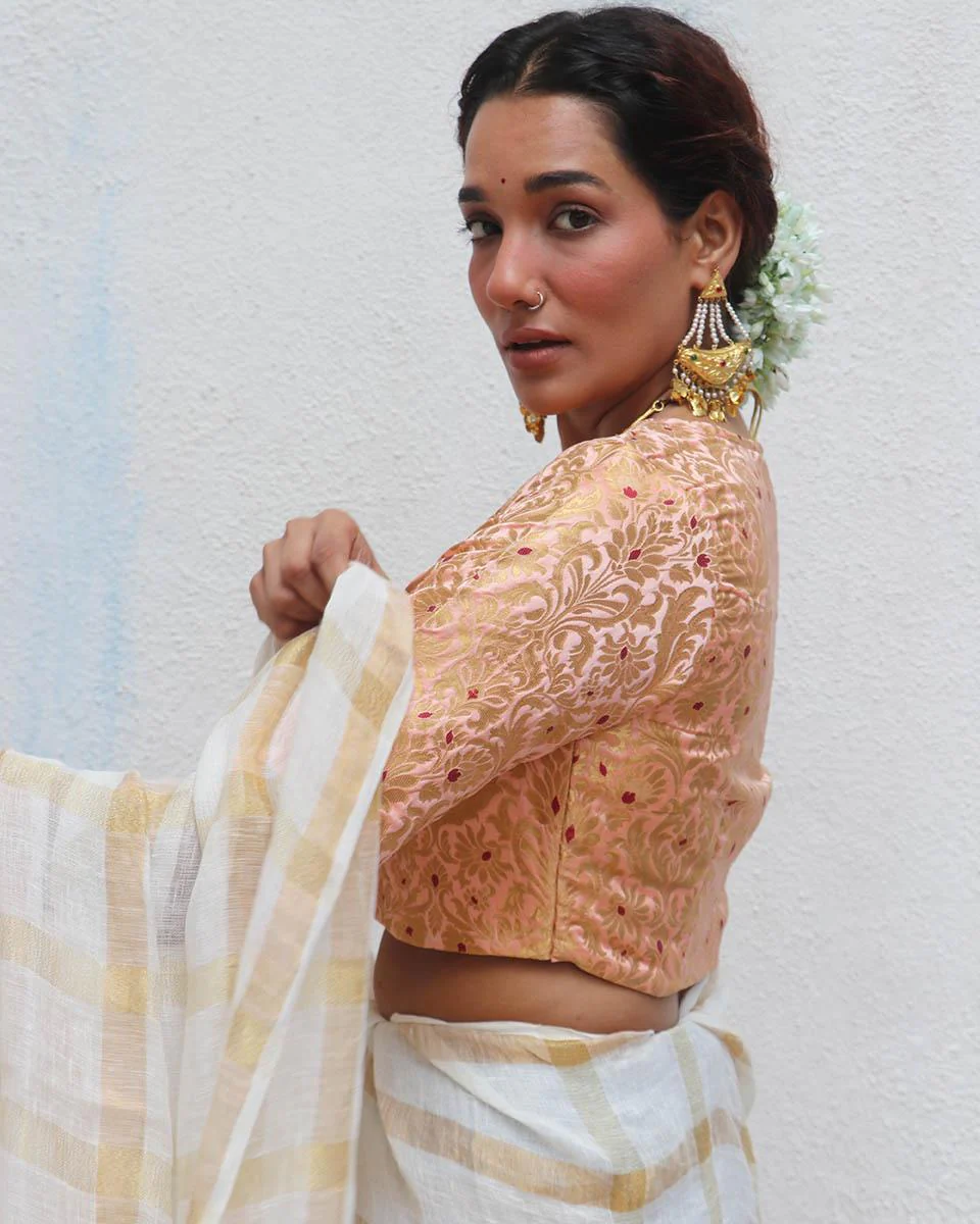 Ishani Brocade Blouse - Onam - Image 5