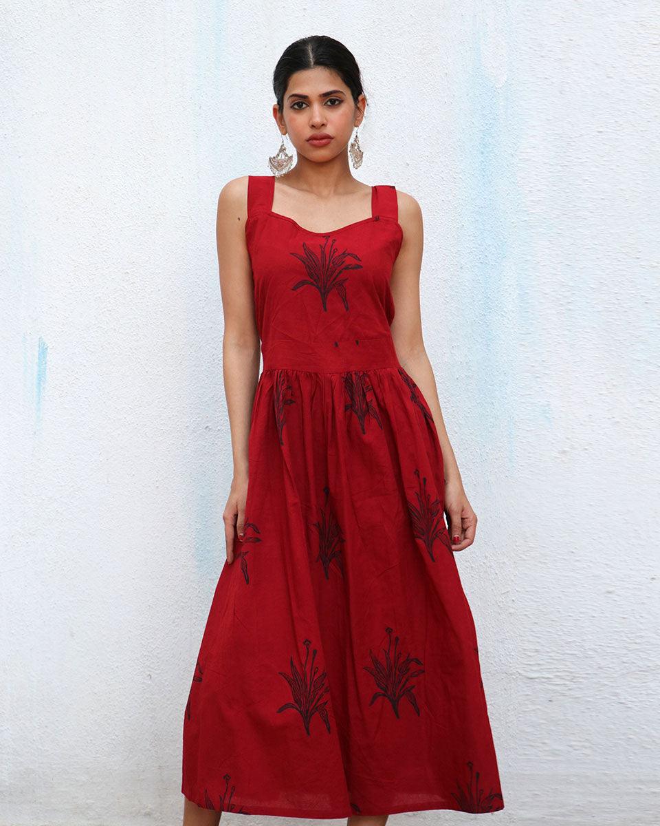Isra Blockprinted Cotton Dress - NOMAD - Image 4